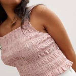 NWOT Everlane The Smocked Cami in Sedona red mini check